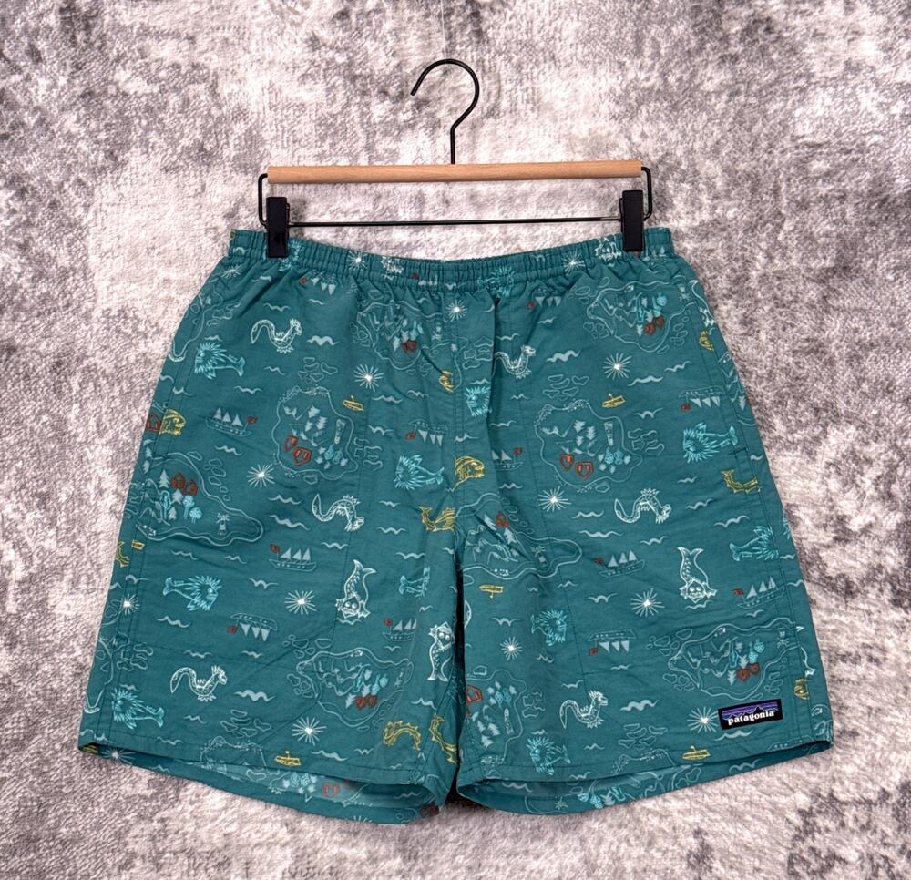 Patagonia Baggies Medium Mens Le Map De Los Kooks Print 5"